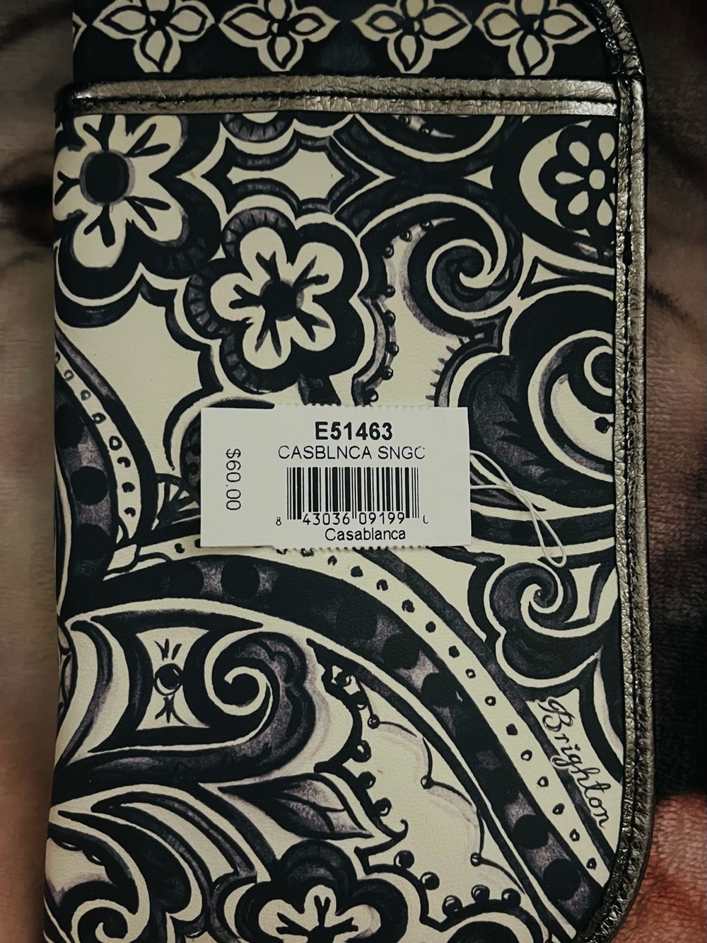 Brighton Casablanca Floral double eyeglass case in Black and White NWT